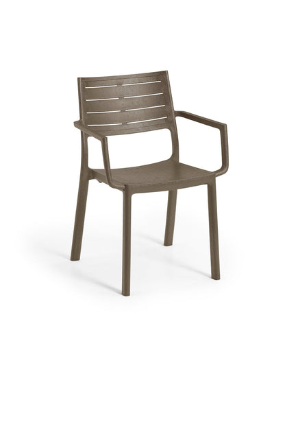 PRE ORDER: SEP. - Keter Metaline Metal Look Dining Chair: Cappuccino- 6 Pack