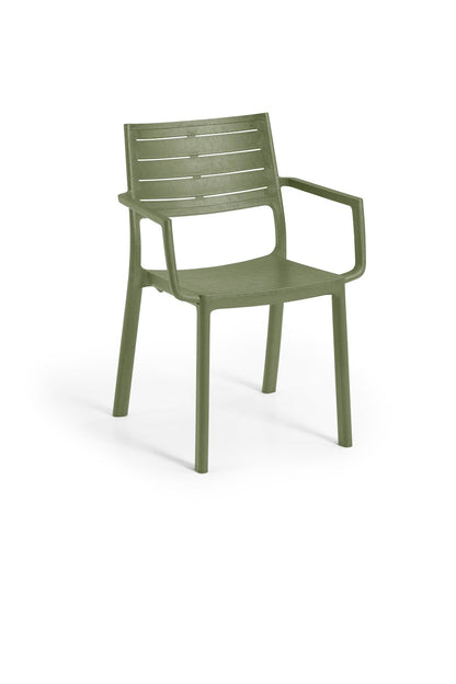 PRE ORDER: SEP. - Keter Metaline Metal Look Dining Chair: Green - 6 Pack