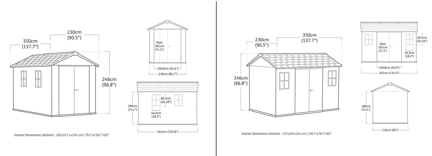PRE ORDER: OCT - Keter Apex Shed 7.5x11 - Stormgrey Look (2.3 x 3.5m)