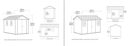 PRE ORDER: OCT. - Keter Apex Shed 7.5x11 - Walnut Look (2.3 x 3.5m)