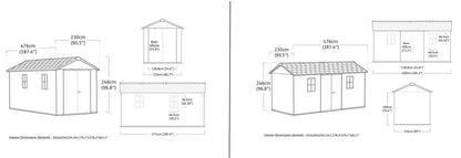 PRE ORDER: OCT. - Keter Apex Shed 7.5x15 - Stormgrey Look (2.3 x 4.6m)