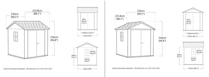PRE ORDER: OCT. - Keter Apex Shed 7.5x7 -Stormgrey Look (2.3 x 2.2m)