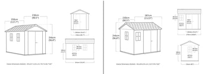 PRE ORDER: OCT. - Keter Apex Shed 7.5x9 - Stormgrey Look (2.3 x 2.9m)