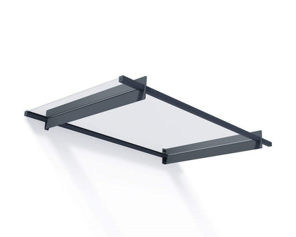 Nancy Door Awning 1.5m x 0.9m - Grey Frame With Clear Panel - mazeproducts