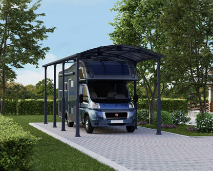 Alpine Carport 3.6m x 6.5m - Grey Frame With Grey Roof