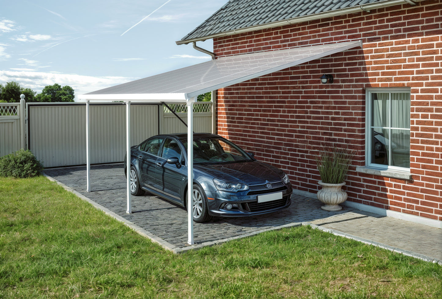 Feria Patio Cover 5.5m x 3m - White Frame With White Roof