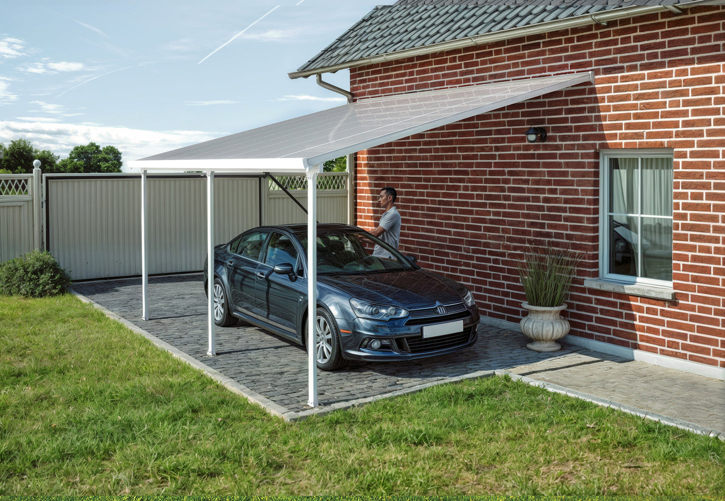 Feria Patio Cover 5.5m x 3m - White Frame With White Roof