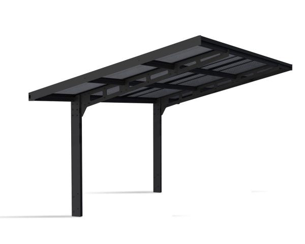 Sydney Carport Single 2.9m x 5.9m - Grey Frame With Grey Corrugated Roof