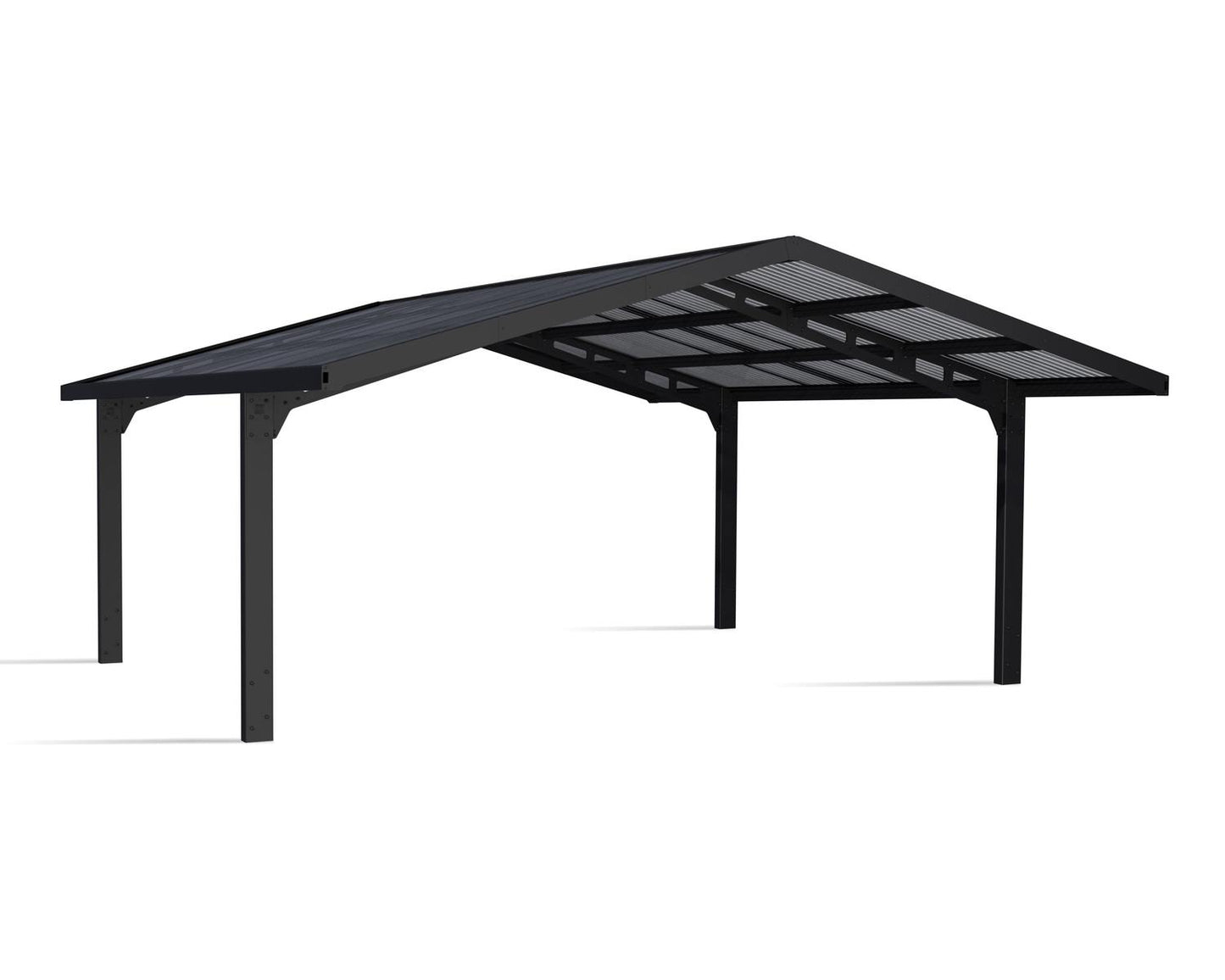 Sydney Carport Double 5.7m x 5.9m APEX - Grey Frame With Grey Corrugated Roof