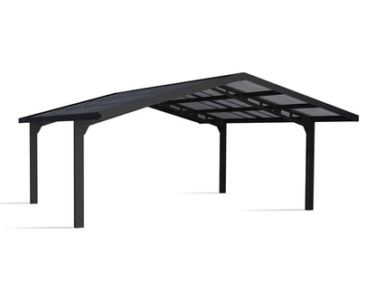 Sydney Carport Double 5.7m x 5.9m APEX - Grey Frame With Grey Corrugated Roof