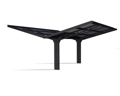 Sydney Carport Double 5.7m x 5.9m WINGS - Grey Frame With Grey Corrugated Roof