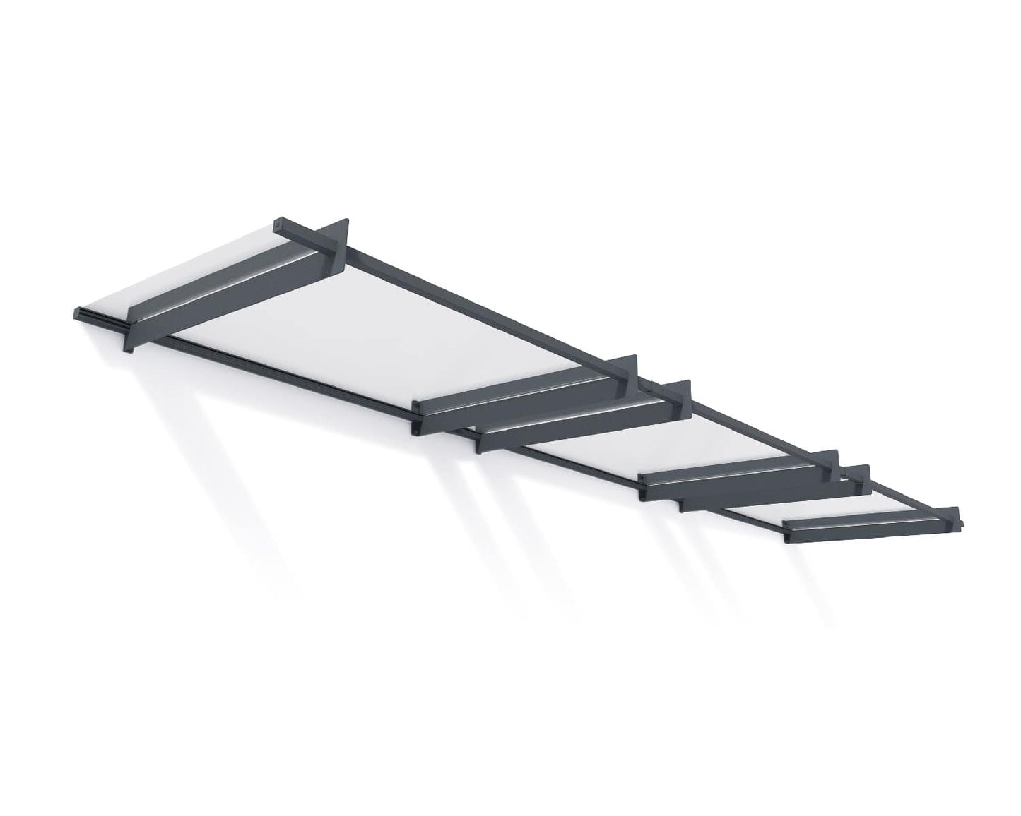 Nancy Door Awning 4.5m x 0.9m - Grey Frame With Clear Panel - mazeproducts