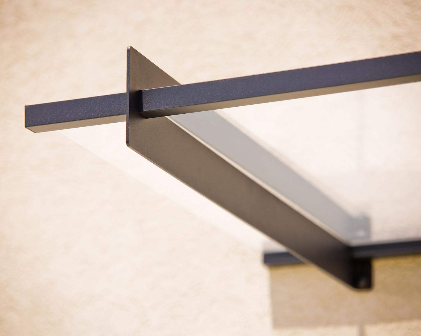 Nancy Door Awning 4.5m x 0.9m - Grey Frame With Clear Panel - mazeproducts