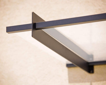 Nancy Door Awning 4.5m x 0.9m - Grey Frame With Clear Panel - mazeproducts