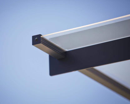 Nancy Door Awning 4.5m x 0.9m - Grey Frame With Clear Panel - mazeproducts