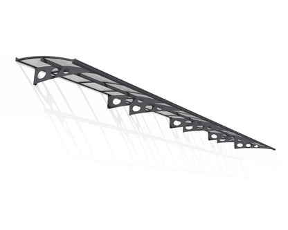 Herald Door Awning 8.9m x 1.4m - Grey Frame With Clear Panel - mazeproducts