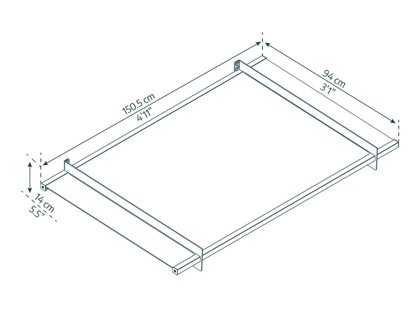 Nancy Door Awning 1.5m x 0.9m - Grey Frame With Clear Panel - mazeproducts