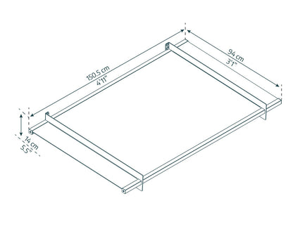Nancy Door Awning 1.5m x 0.9m - Grey Frame With Clear Panel - mazeproducts
