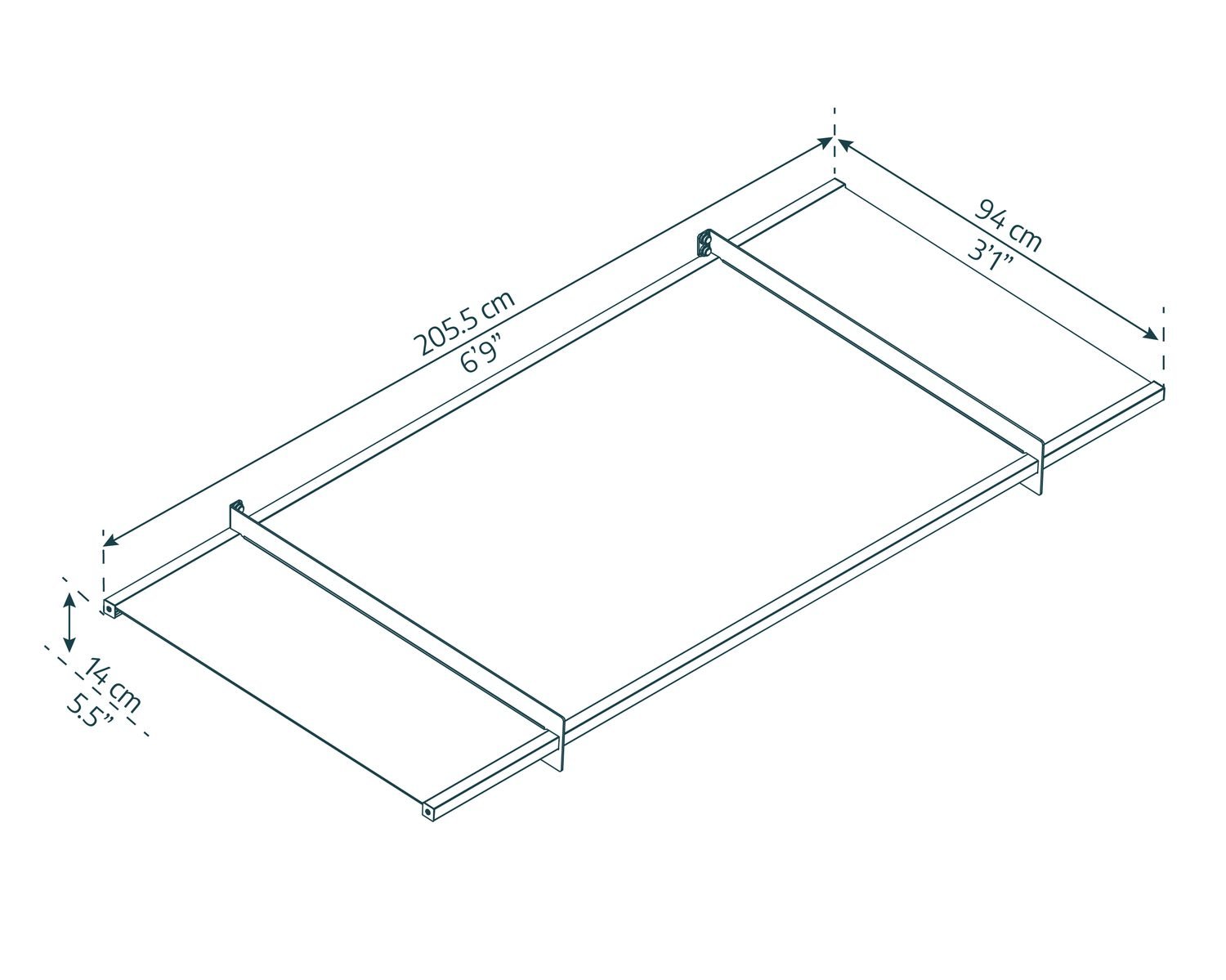 Nancy Door Awning 2.1m x 0.9m - Grey Frame With Clear Panel - mazeproducts