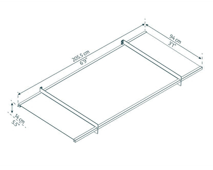 Nancy Door Awning 2.1m x 0.9m - Grey Frame With Clear Panel - mazeproducts