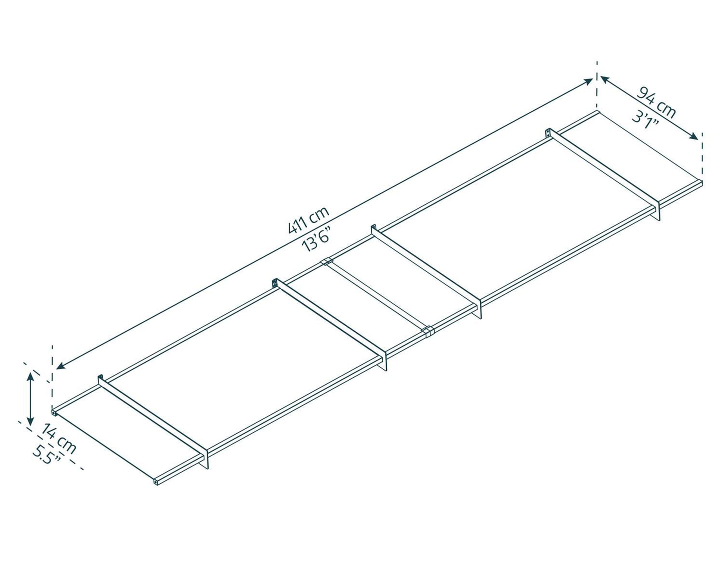 Nancy Door Awning 4.1m x 0.9m - Grey Frame With Clear Panel - mazeproducts