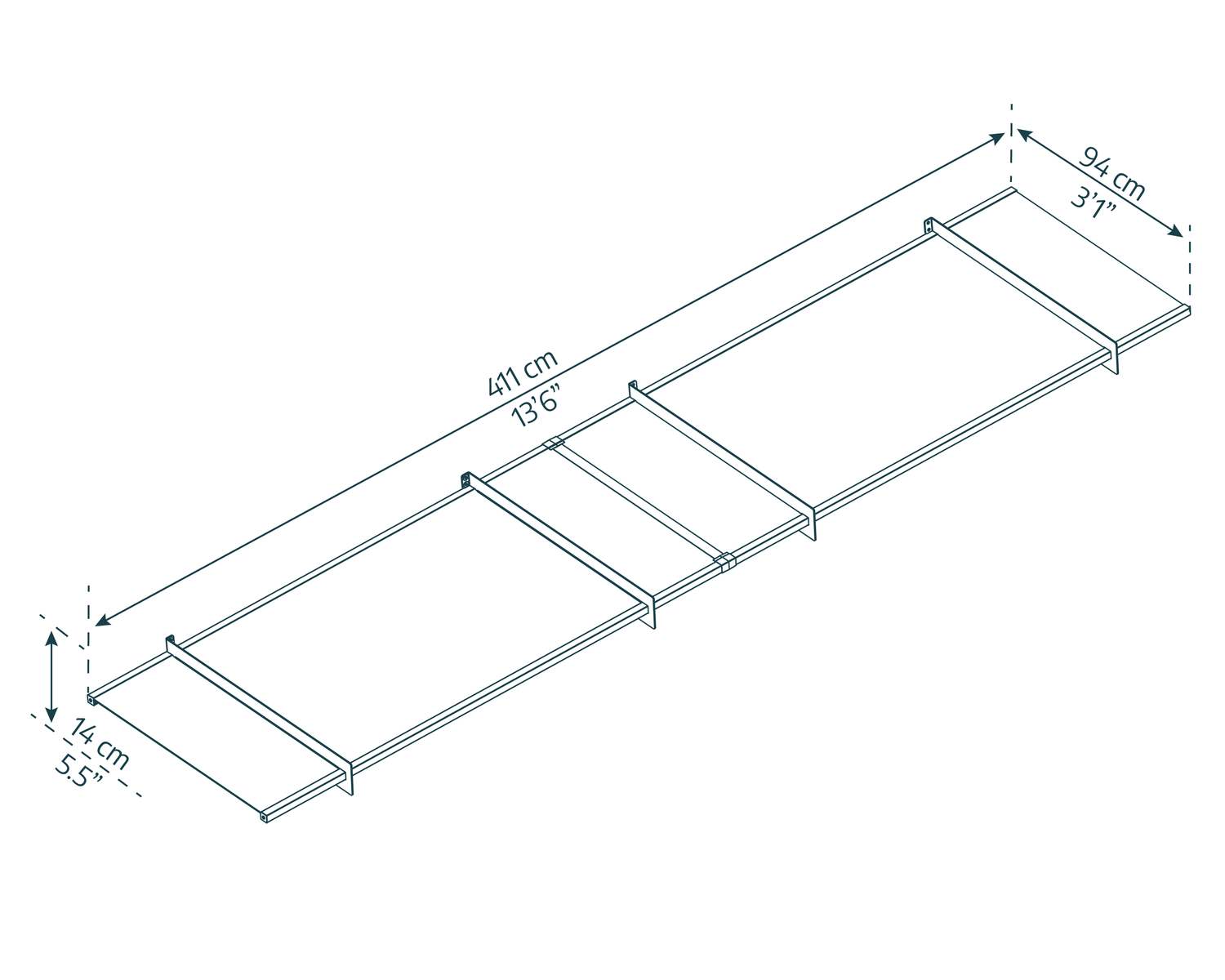 Nancy Door Awning 4.1m x 0.9m - Grey Frame With Clear Panel - mazeproducts