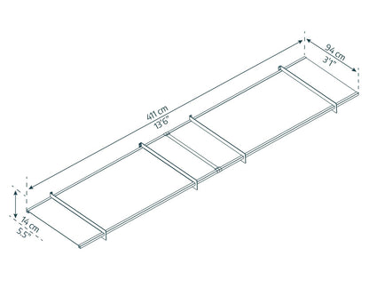 Nancy Door Awning 4.1m x 0.9m - Grey Frame With Clear Panel - mazeproducts