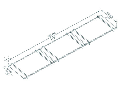 Nancy Door Awning 4.5m x 0.9m - Grey Frame With Clear Panel - mazeproducts