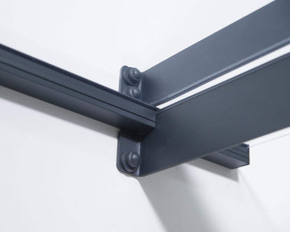 Nancy Door Awning 4.5m x 0.9m - Grey Frame With Clear Panel - mazeproducts