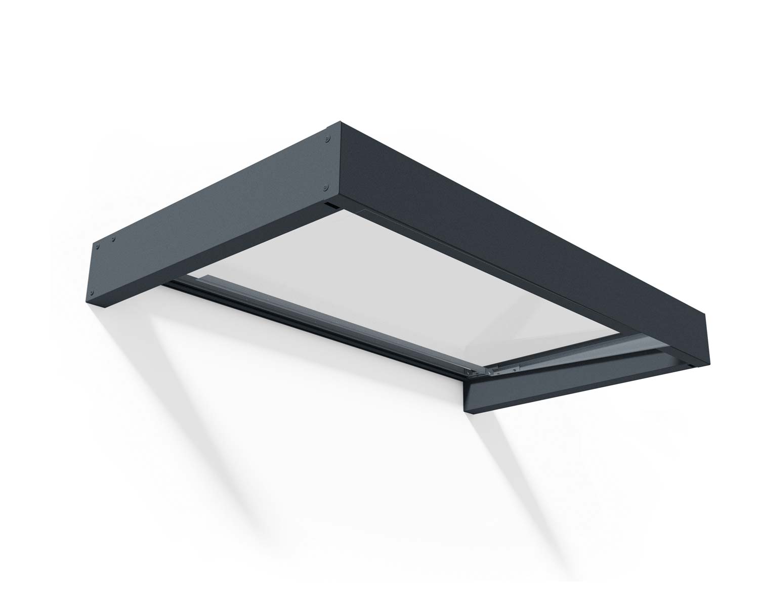 Sophia Door Awning 1.6m x 1m - Grey Frame With Clear Panel - mazeproducts