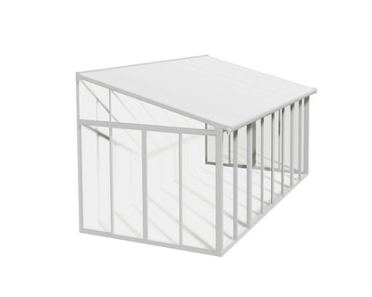SanRemo Lean To Conservatory / Sunroom 5.5m x 3m - White Frame With White Roof
