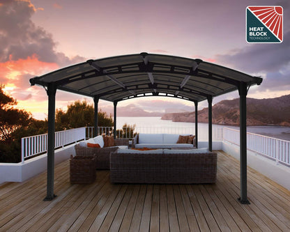 Tucson Gazebo 3.6m x 5.1m - Grey Frame With Grey Roof