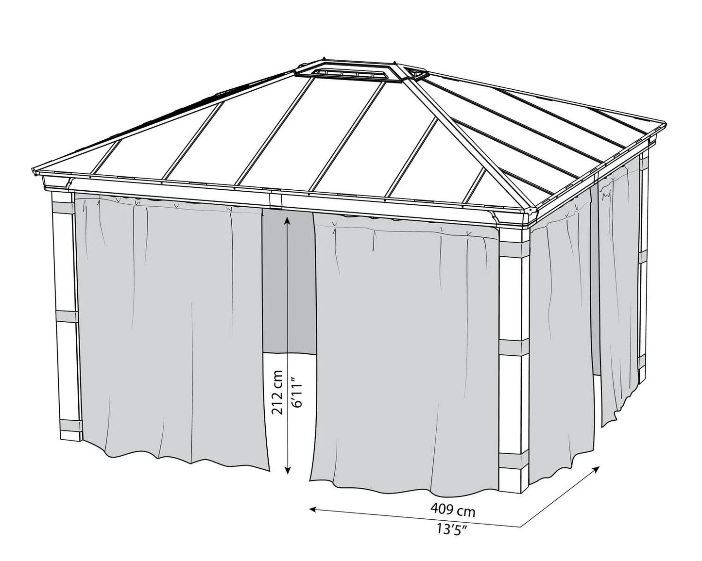 Curtain Set for Dallas Gazebo 3.6m x 4.2m