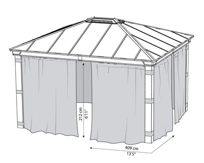 Curtain Set for Dallas Gazebo 3.6m x 4.2m