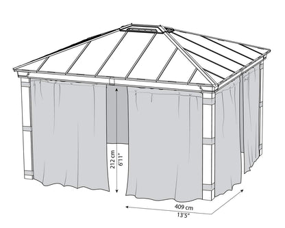 Curtain Set for Dallas Gazebo 4.2m x 4.2m