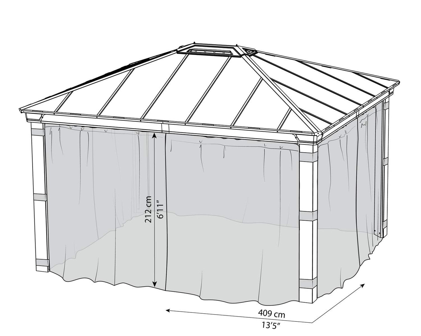 Netting Set for Dallas Gazebo 4.2m x 6m