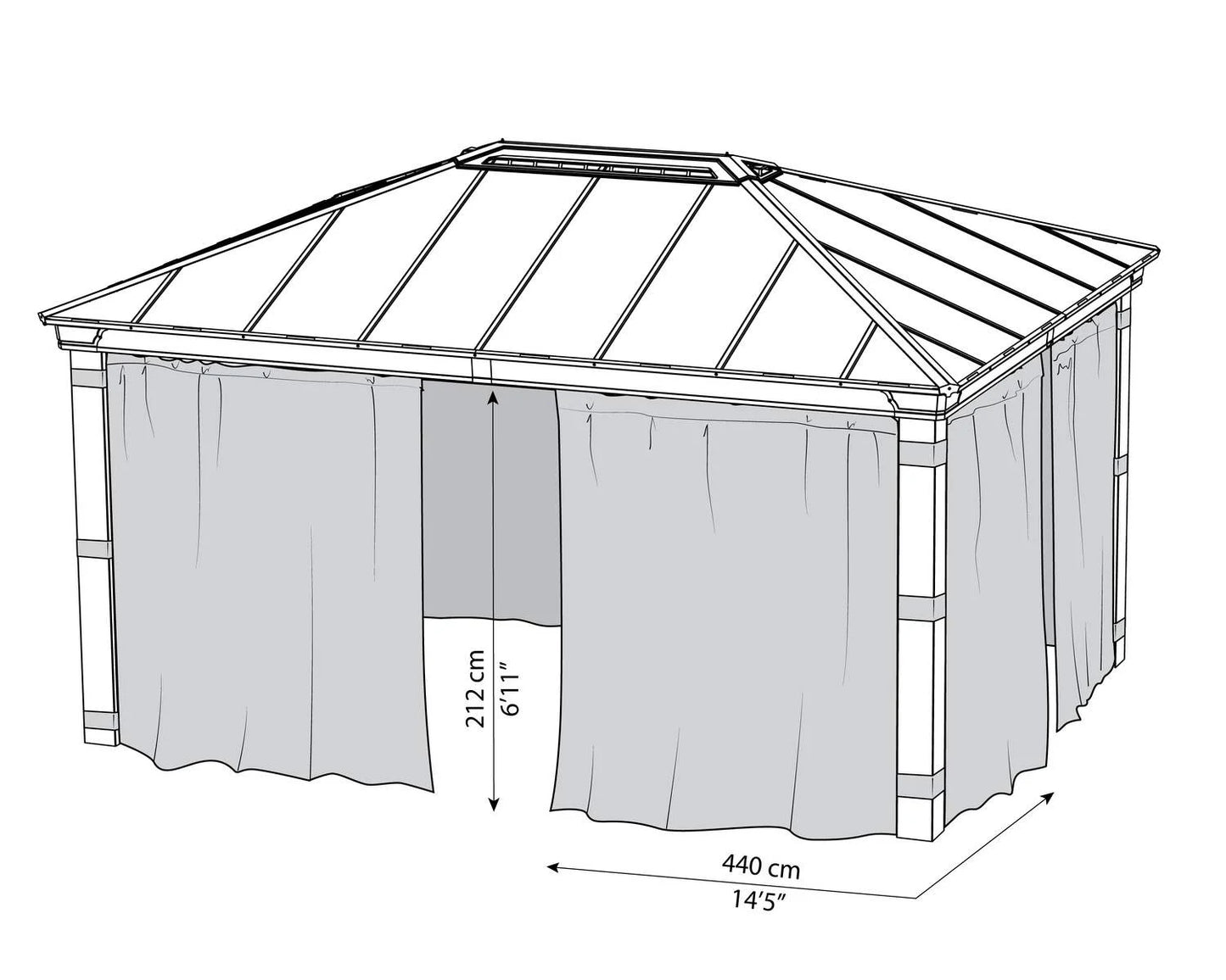 Curtain Set for Dallas Gazebo 3.6m x 4.2m