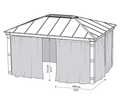 Netting Set for Dallas Gazebo 4.2m x 4.2m