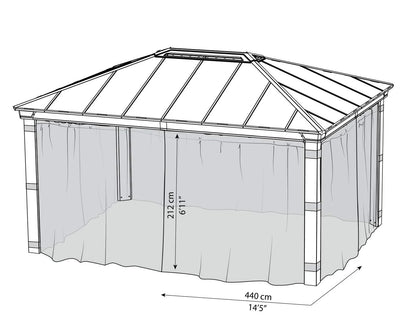 Netting Set for Dallas Gazebo 3.6m x 4.2m