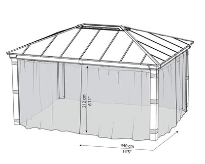 Netting Set for Dallas Gazebo 4.2m x 4.8m