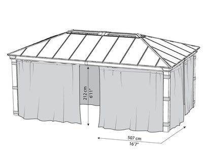 Curtain Set for Dallas Gazebo 3.6m x 4.2m