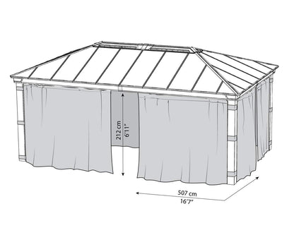 Curtain Set for Dallas Gazebo 3.6m x 6.1m