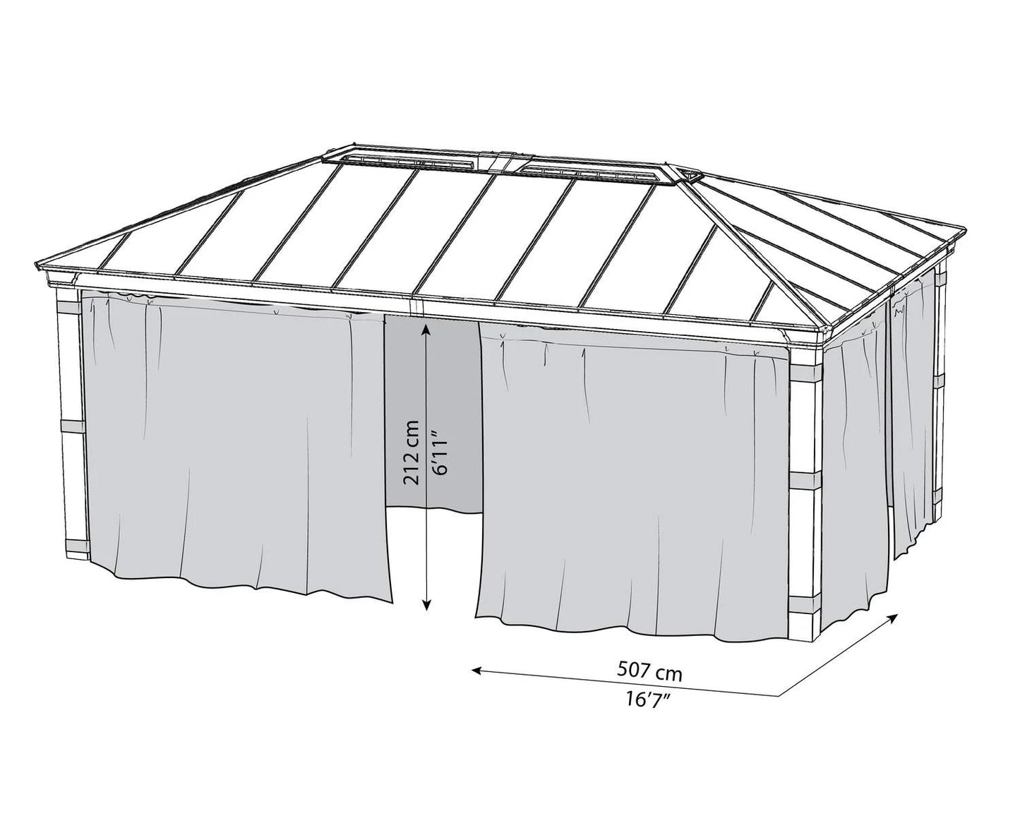 Netting Set for Dallas Gazebo 3.6m x 4.2m