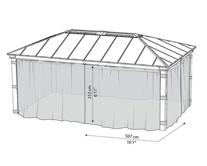 Netting Set for Dallas Gazebo 3.6m x 4.8m