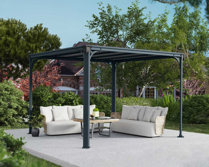 Milano Gazebo 3.1m x 3.1m - Grey Frame With Grey Roof - mazeproducts