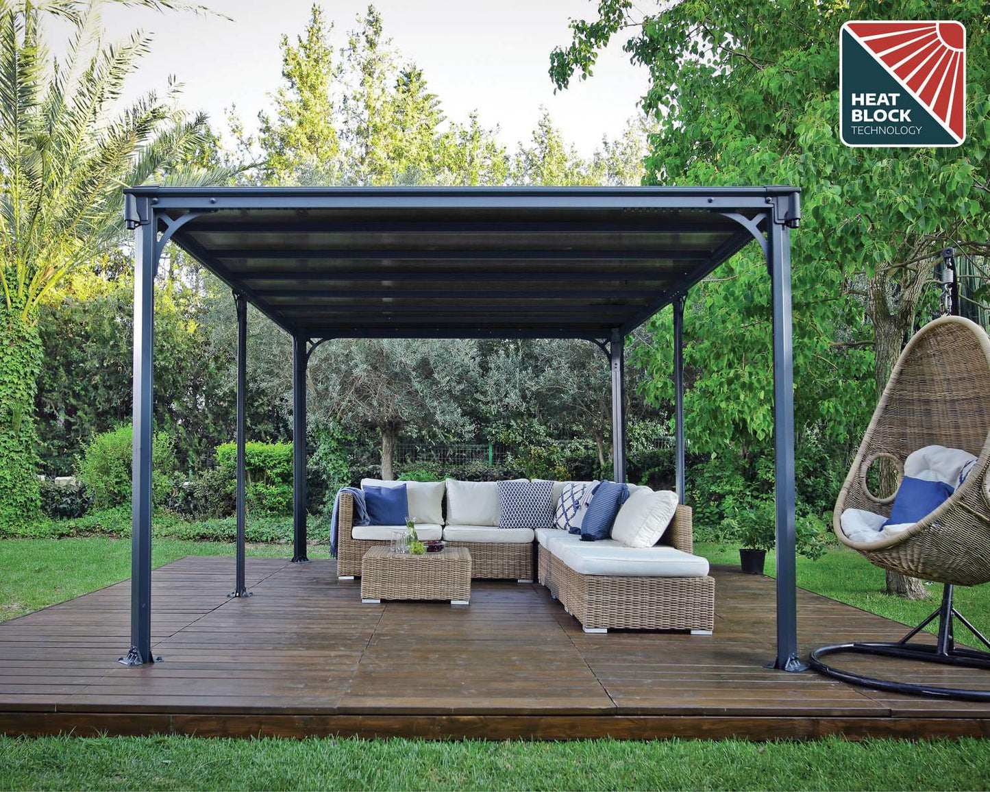 Milano Gazebo 3.1m x 4.3m - Grey Frame With Grey Roof - mazeproducts
