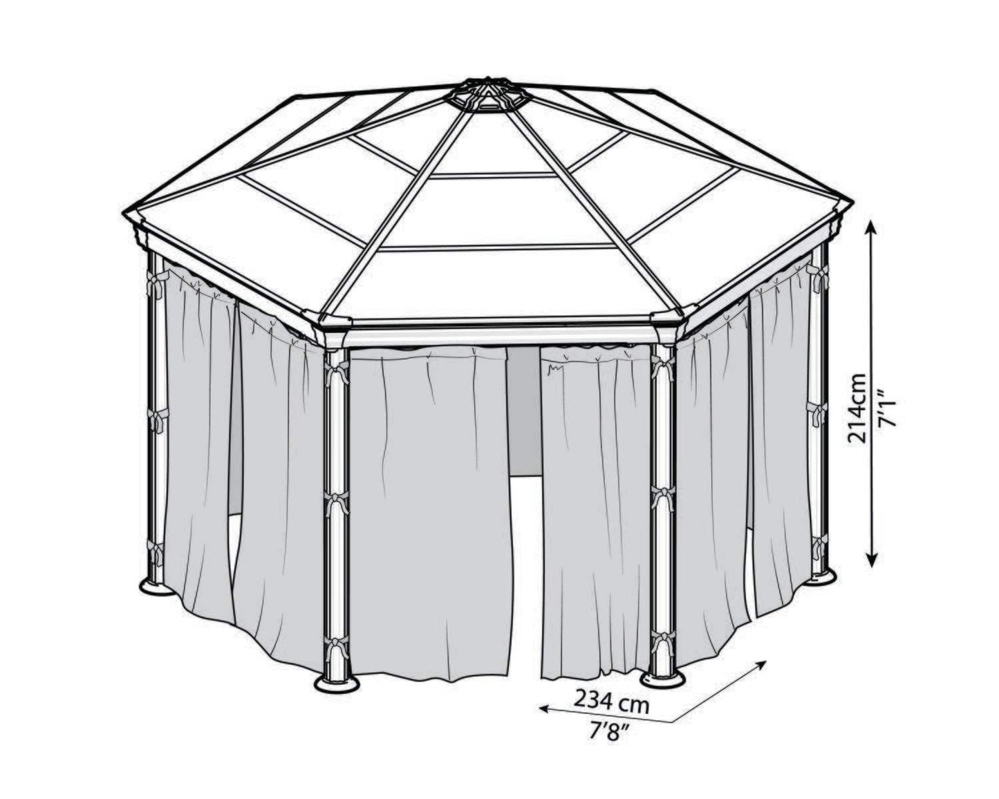 Curtain Set for Monaco Hexagon Gazebo