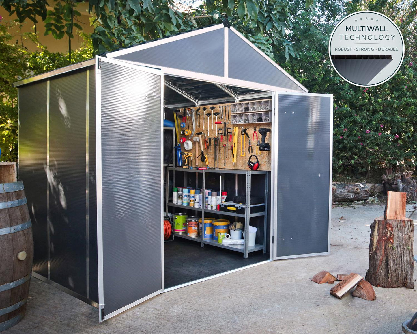 Rubicon Garden Shed 2.4m x 2.3m - Grey