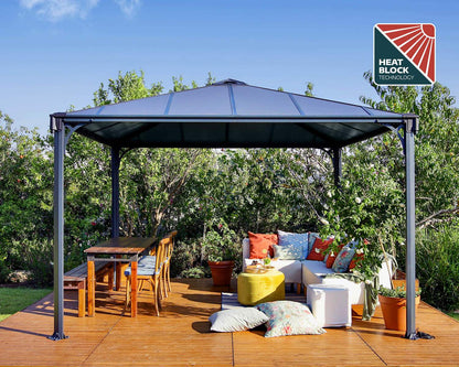 Palermo Gazebo 3.6m x 3.6m - Grey Frame With Grey Roof - mazeproducts