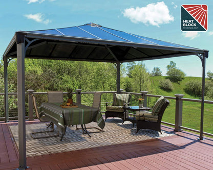 Palermo Gazebo 4.3m x 4.3m - Grey Frame With Grey Roof